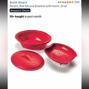 Norpro Red Silicone Steamer Set